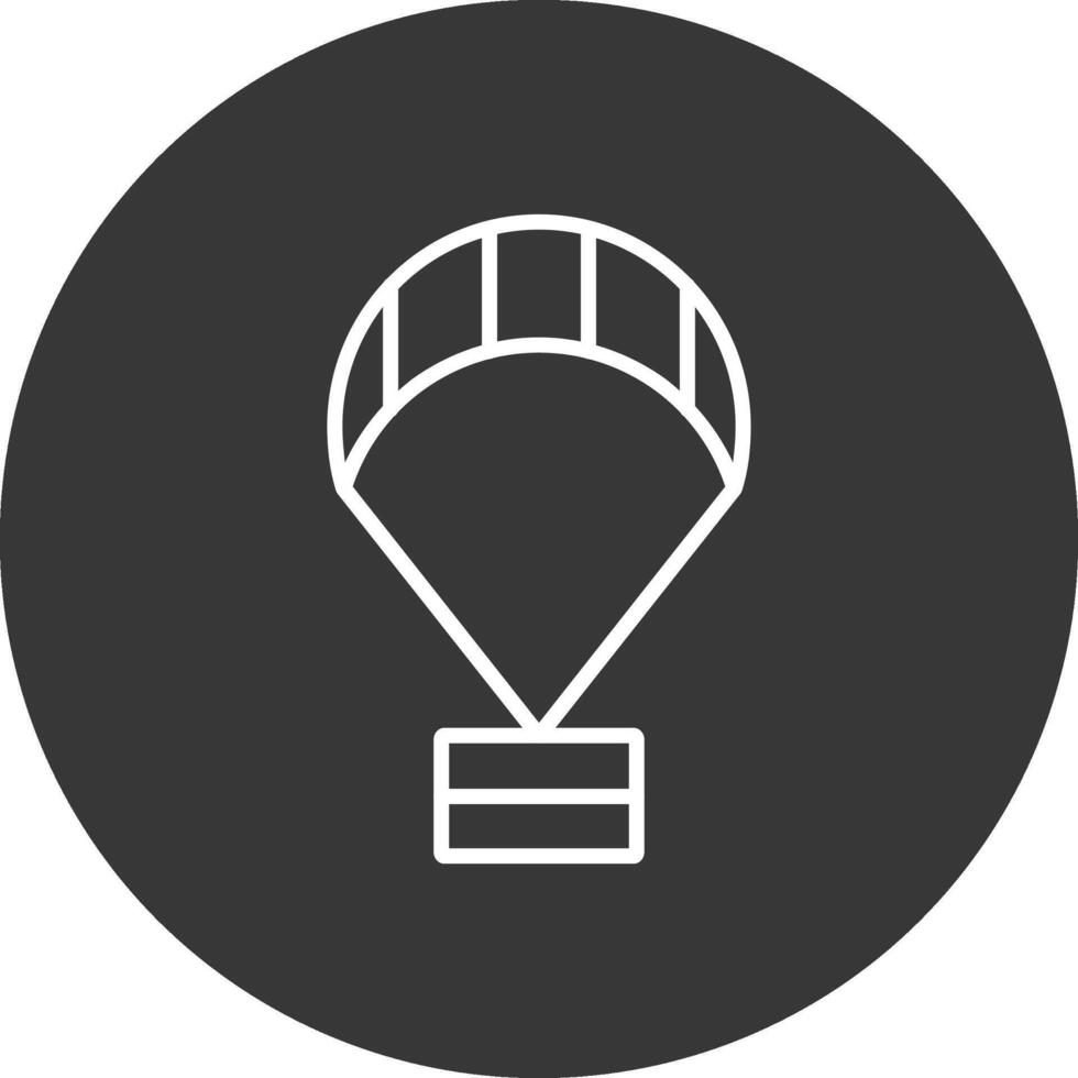 Paragliding Line Inverted Icon Design vector