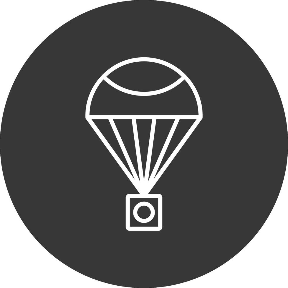 Parachute Line Inverted Icon Design vector