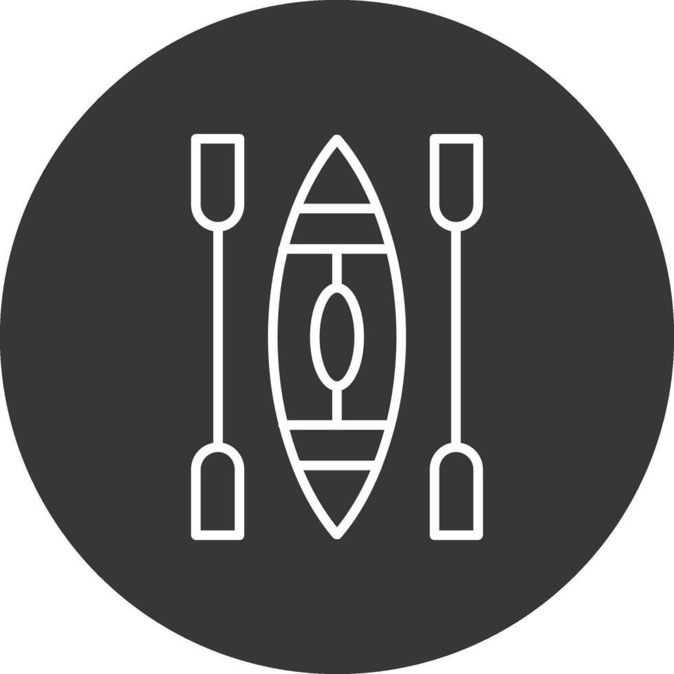 Canoe Line Inverted Icon Design vector