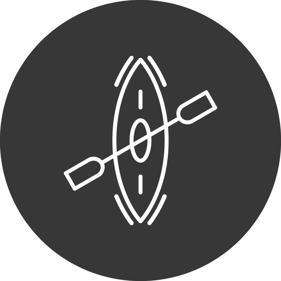 Kayak Line Inverted Icon Design vector
