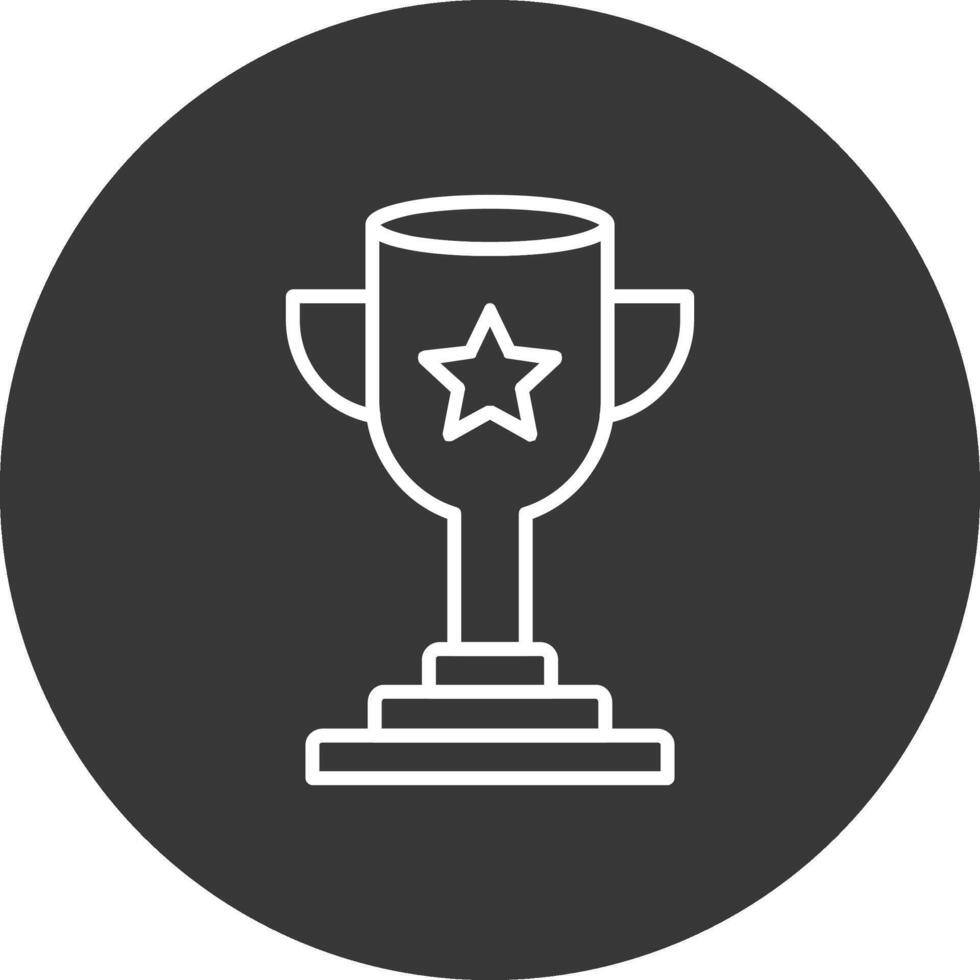 trofeo línea invertido icono diseño vector