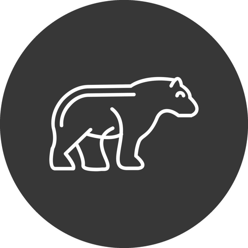 Bear Line Inverted Icon Design vector