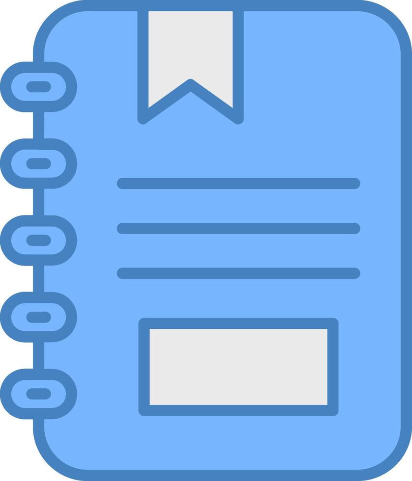 Notebook Line Filled Blue Icon vector