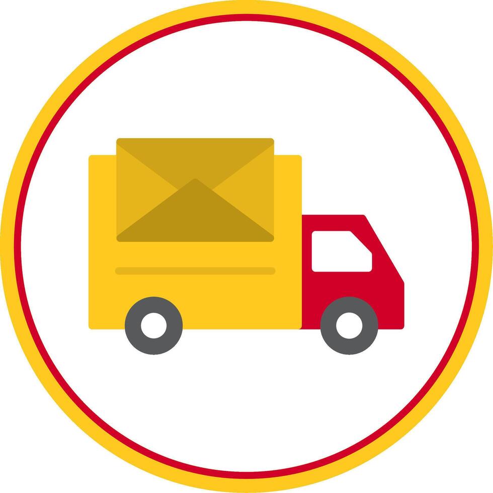 Postal Delivery Flat Circle Icon vector