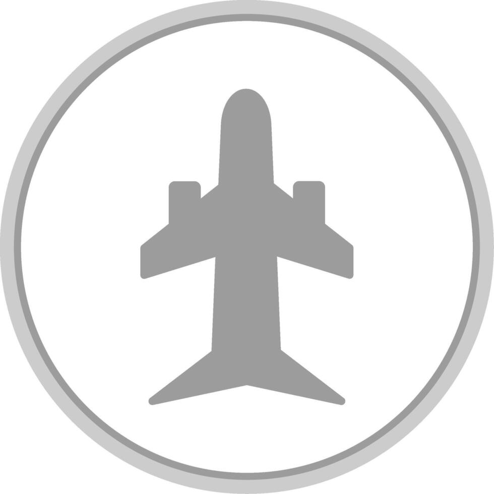 Plane Flat Circle Icon vector