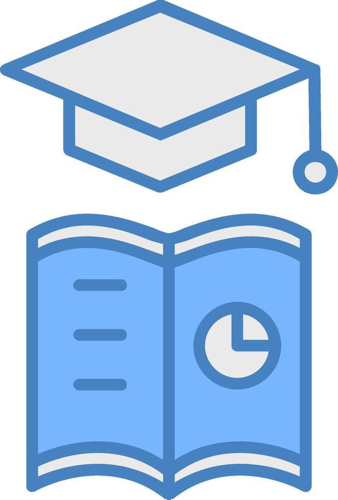 Learning Analytics Line Filled Blue Icon vector