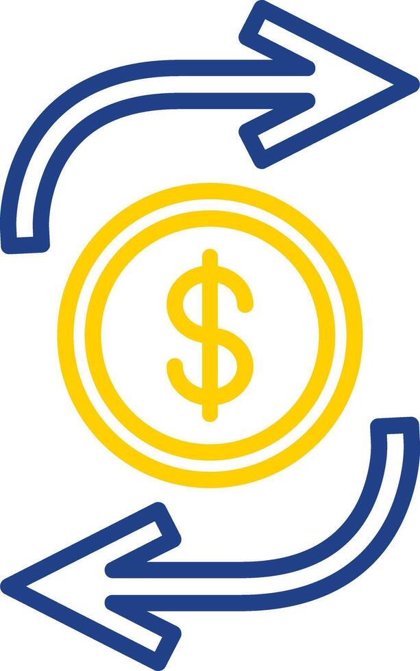 Funds Transfer Line Two Colour Icon Design vector