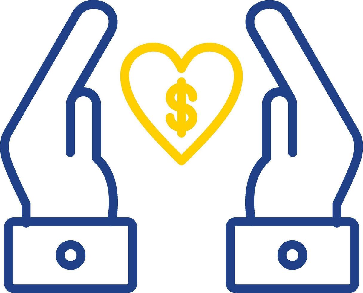 Chrity Donation Line Two Colour Icon Design vector