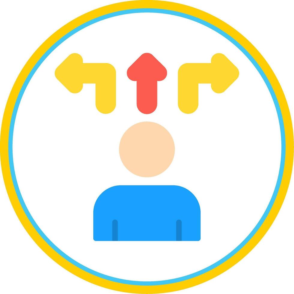 Decision Making Flat Circle Icon vector
