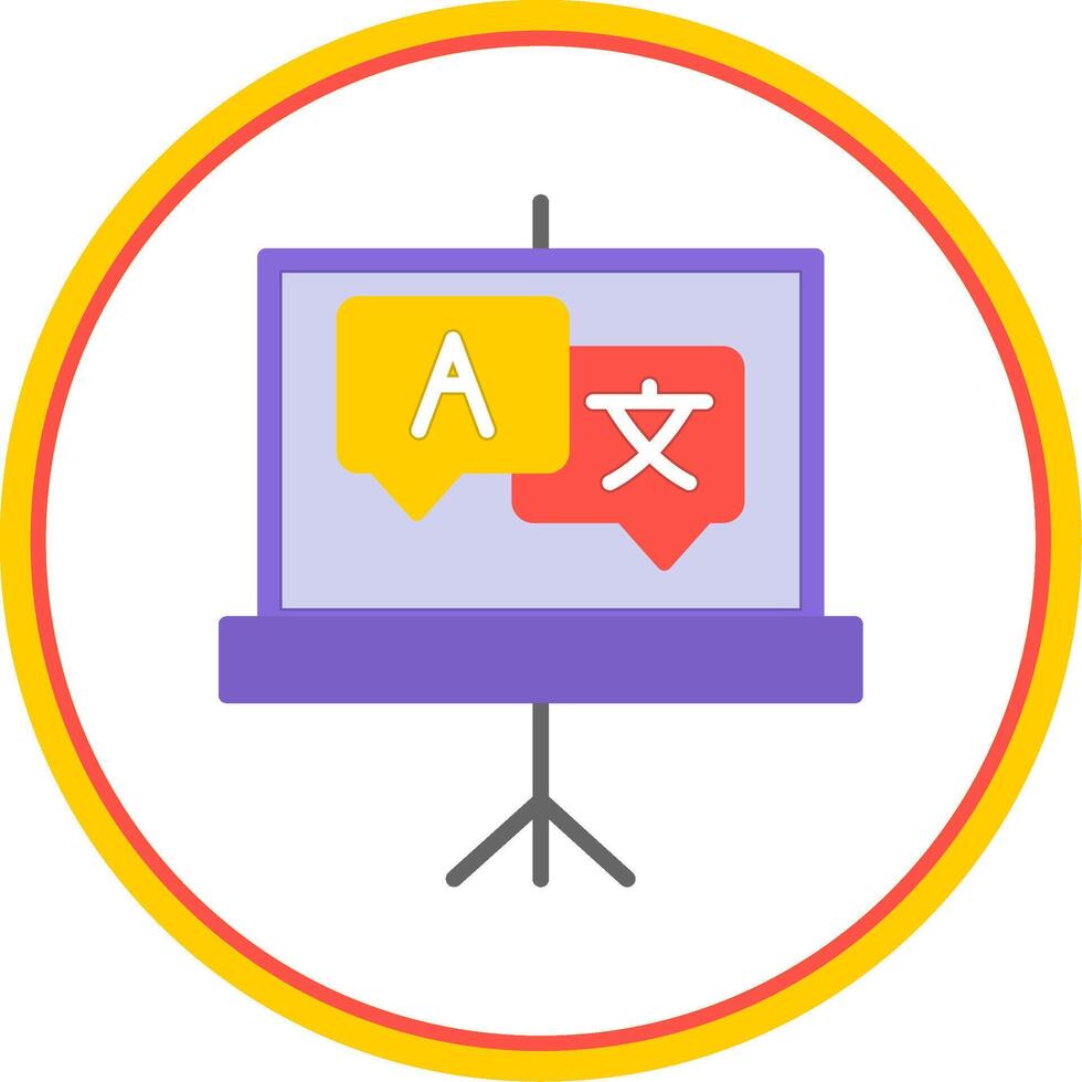Language Flat Circle Icon vector