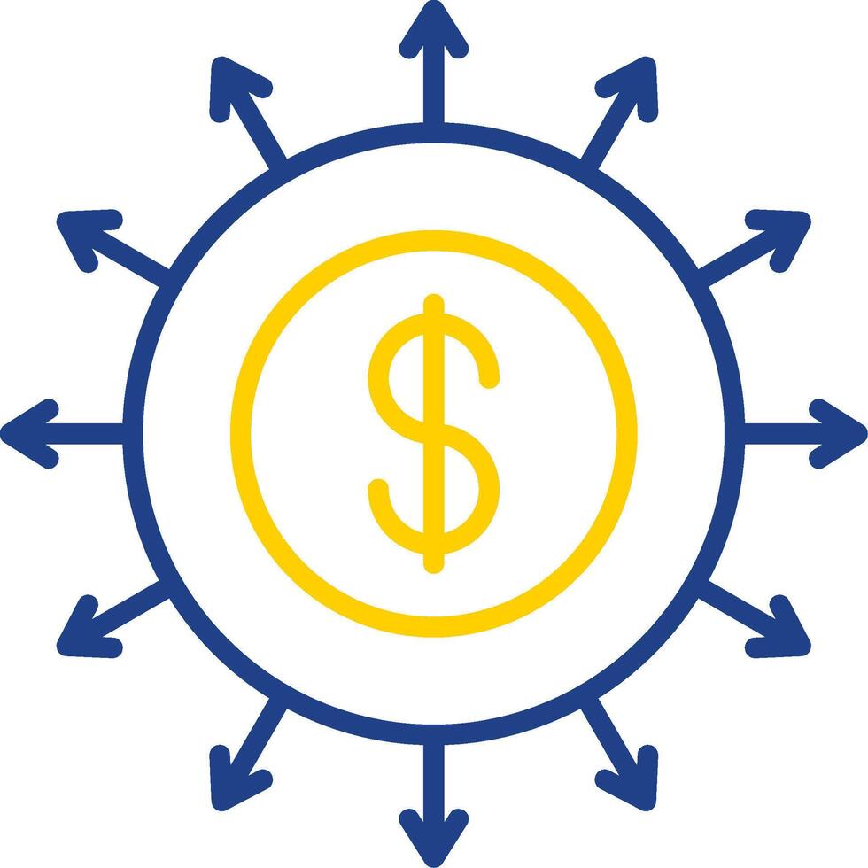 Budget Spending Line Two Colour Icon Design vector