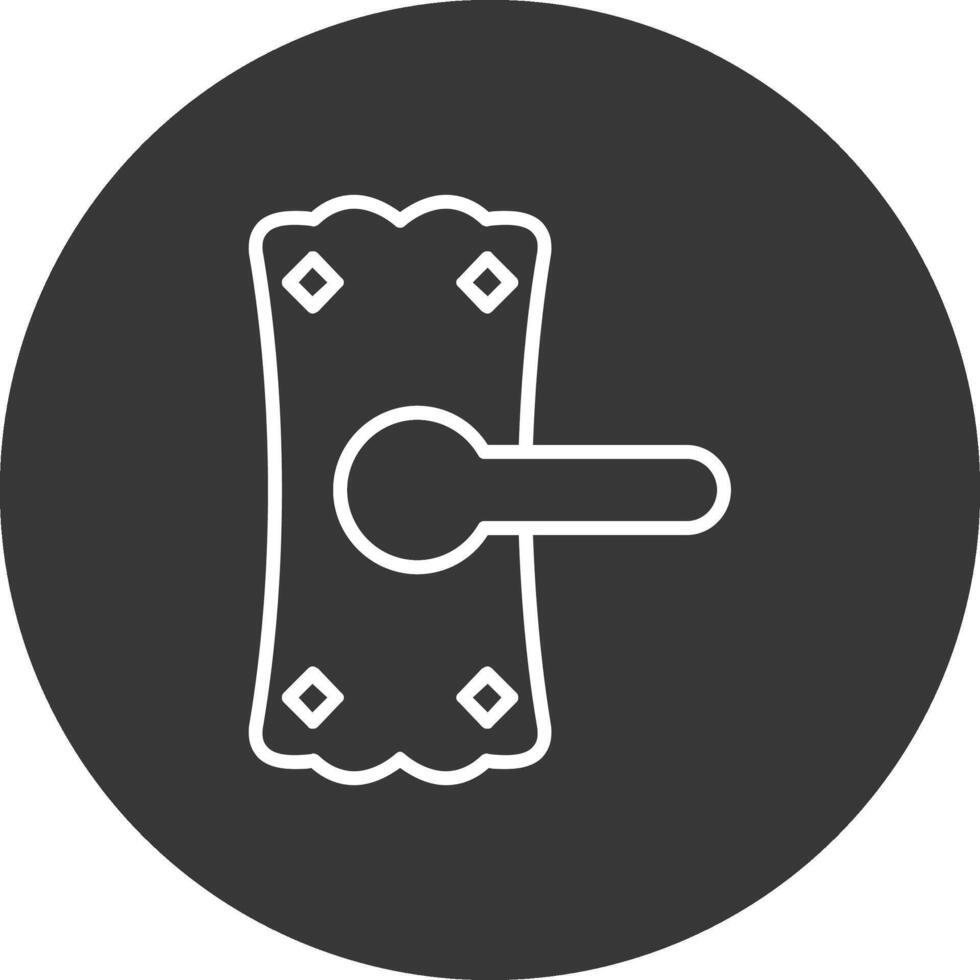 Door Handle Line Inverted Icon Design vector