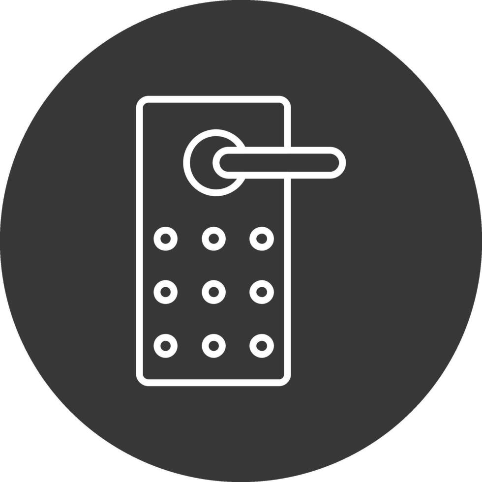 puerta bloquear línea invertido icono diseño vector