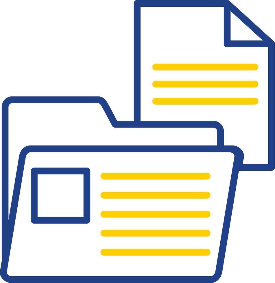 Document Folder Line Two Colour Icon Design vector