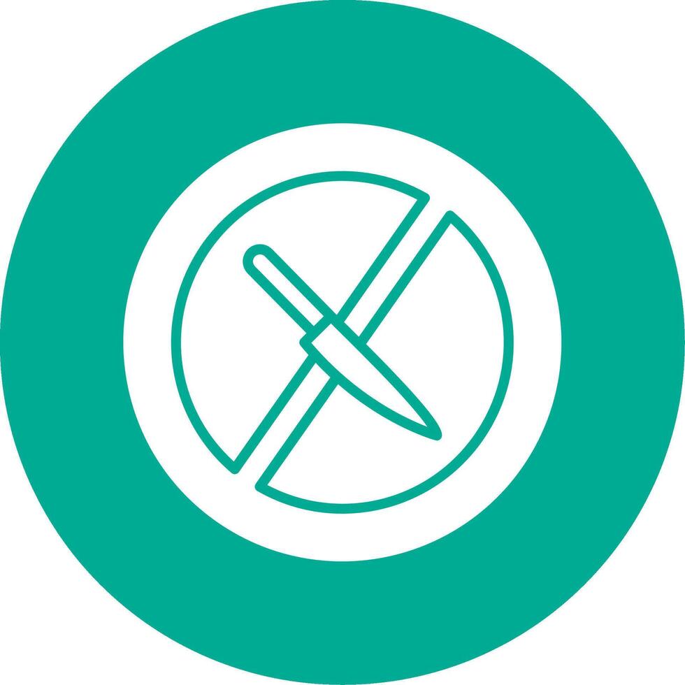 No Knife Multi Color Circle Icon vector