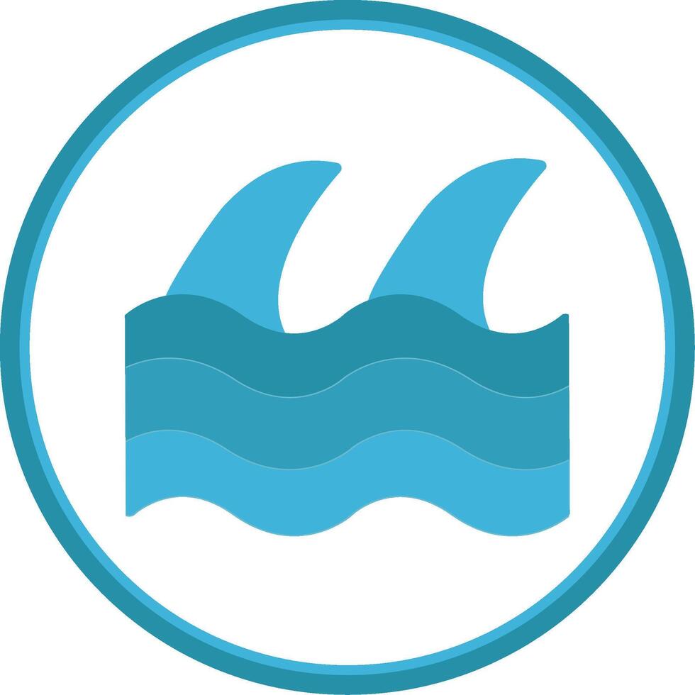 Wave Flat Circle Icon vector