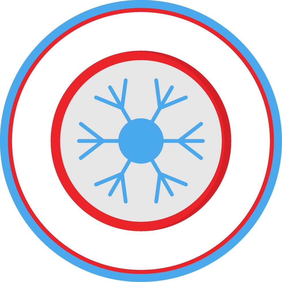 Snowflake Flat Circle Icon vector