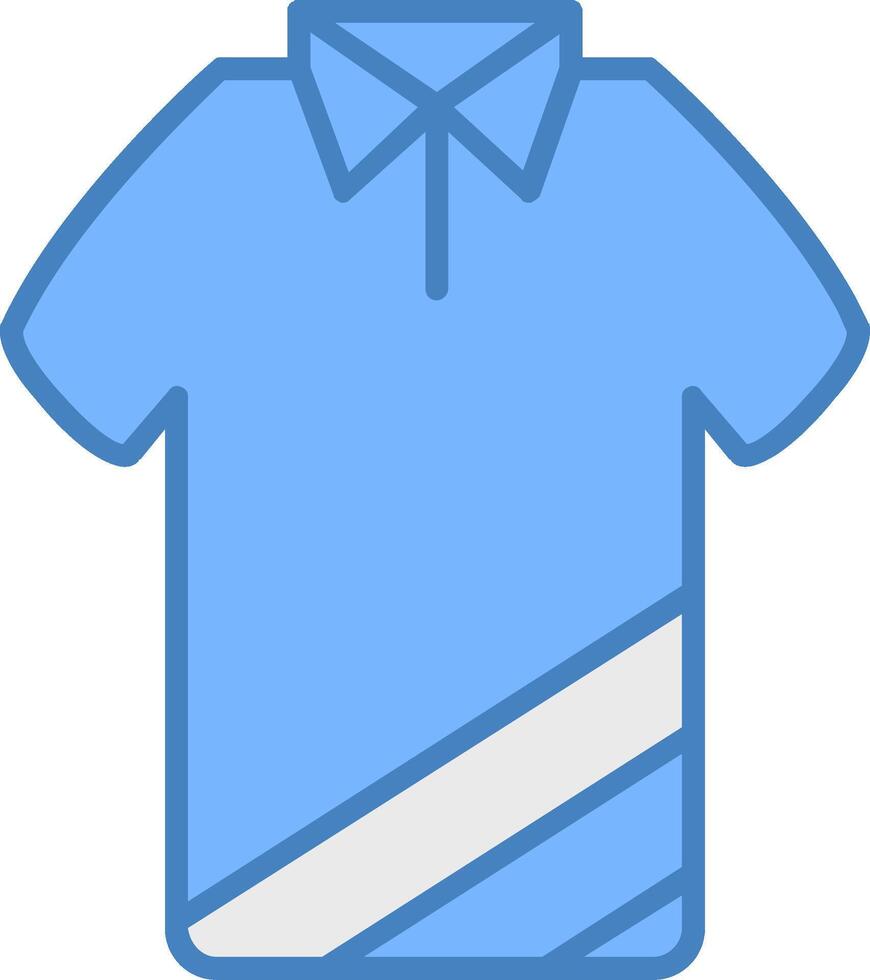 T Shirt Line Filled Blue Icon vector