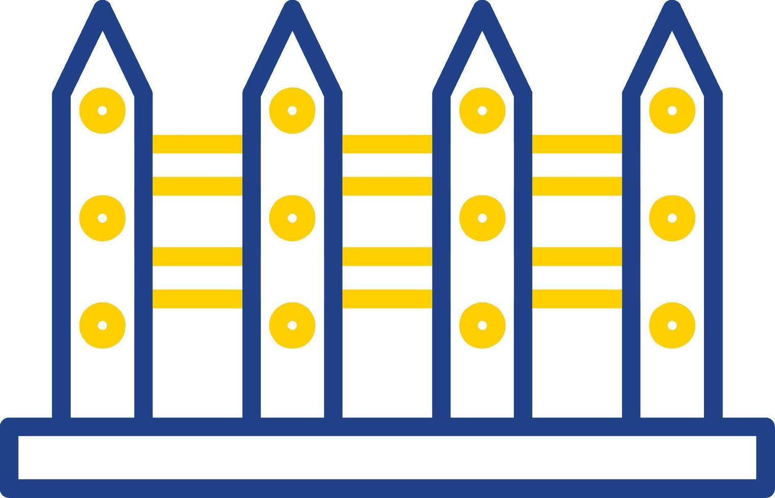 Fence Line Two Colour Icon Design vector