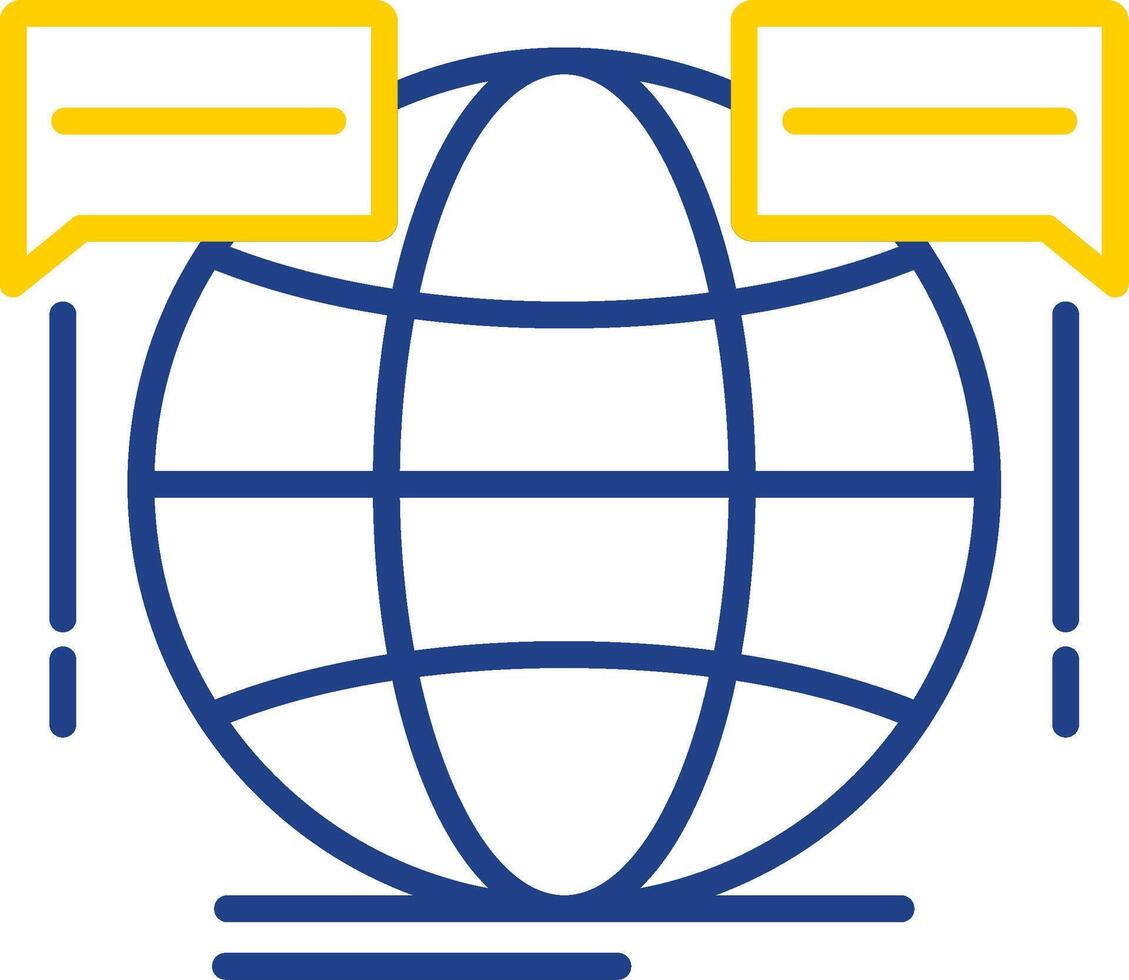 Global Forum Line Two Colour Icon Design vector