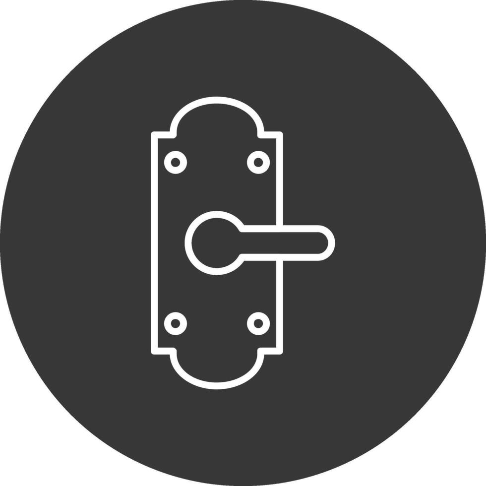 Door Lock Line Inverted Icon Design vector