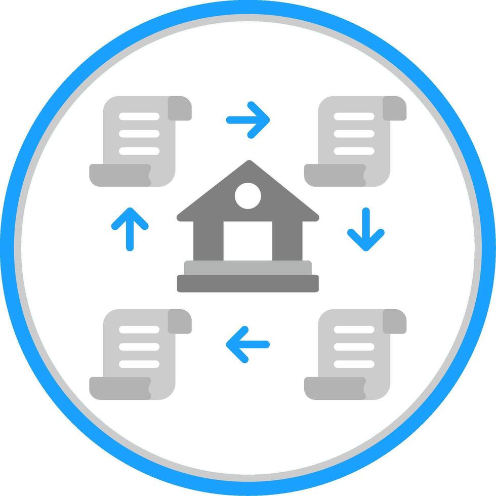 Distributed Ledger Flat Circle Icon vector