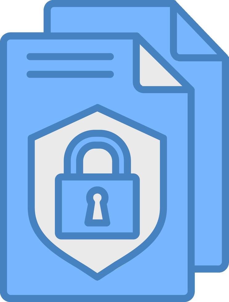 Privacy Policy Line Filled Blue Icon vector