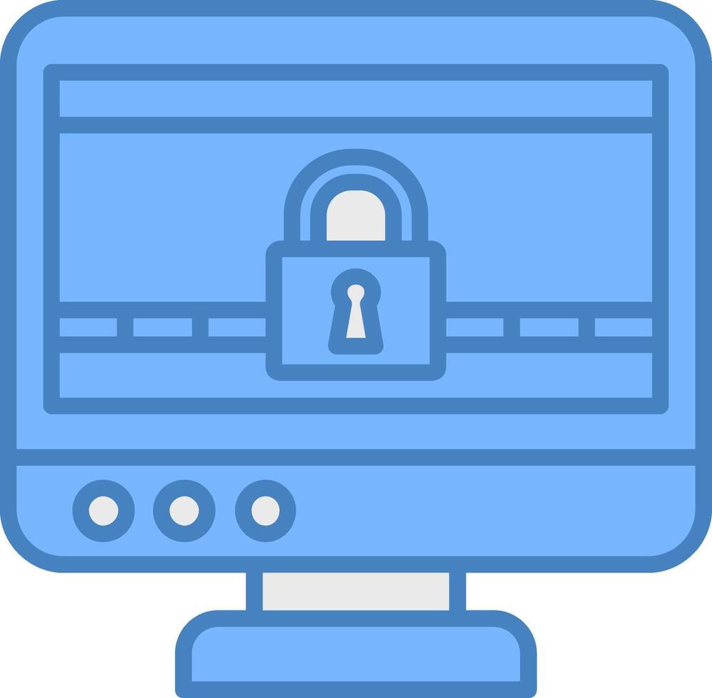 Ransomware Line Filled Blue Icon vector