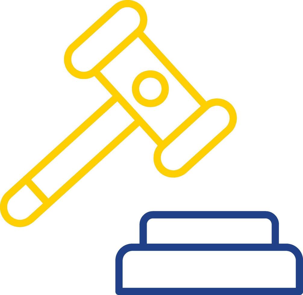 Auction Line Two Colour Icon Design vector