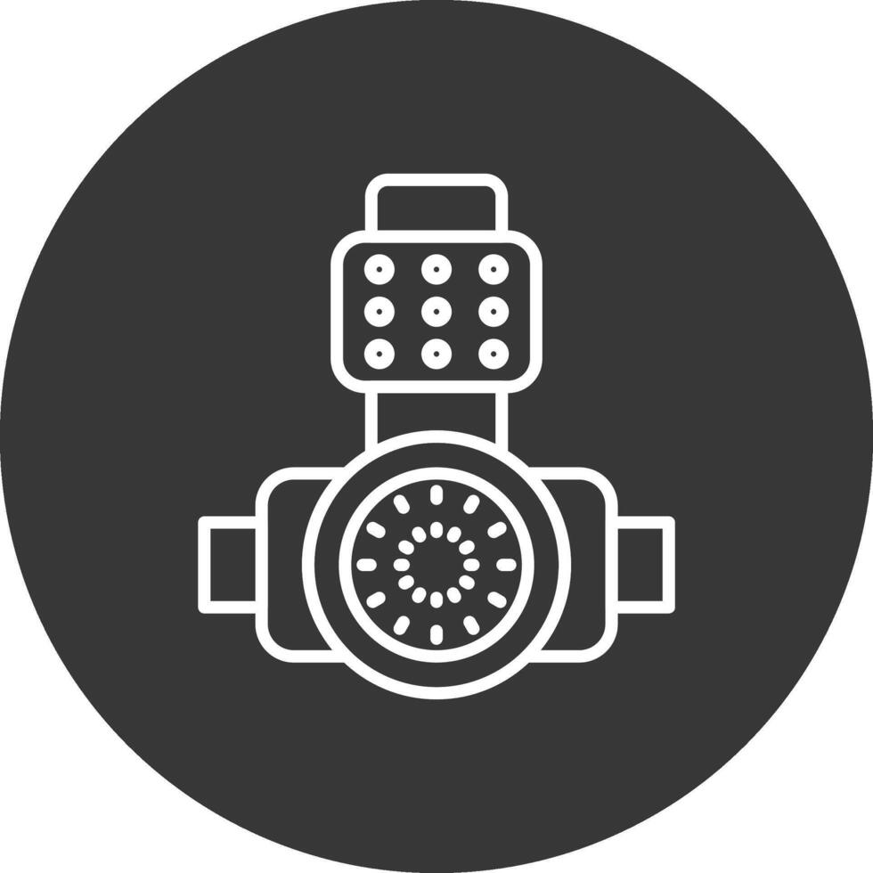Head Light Line Inverted Icon Design vector