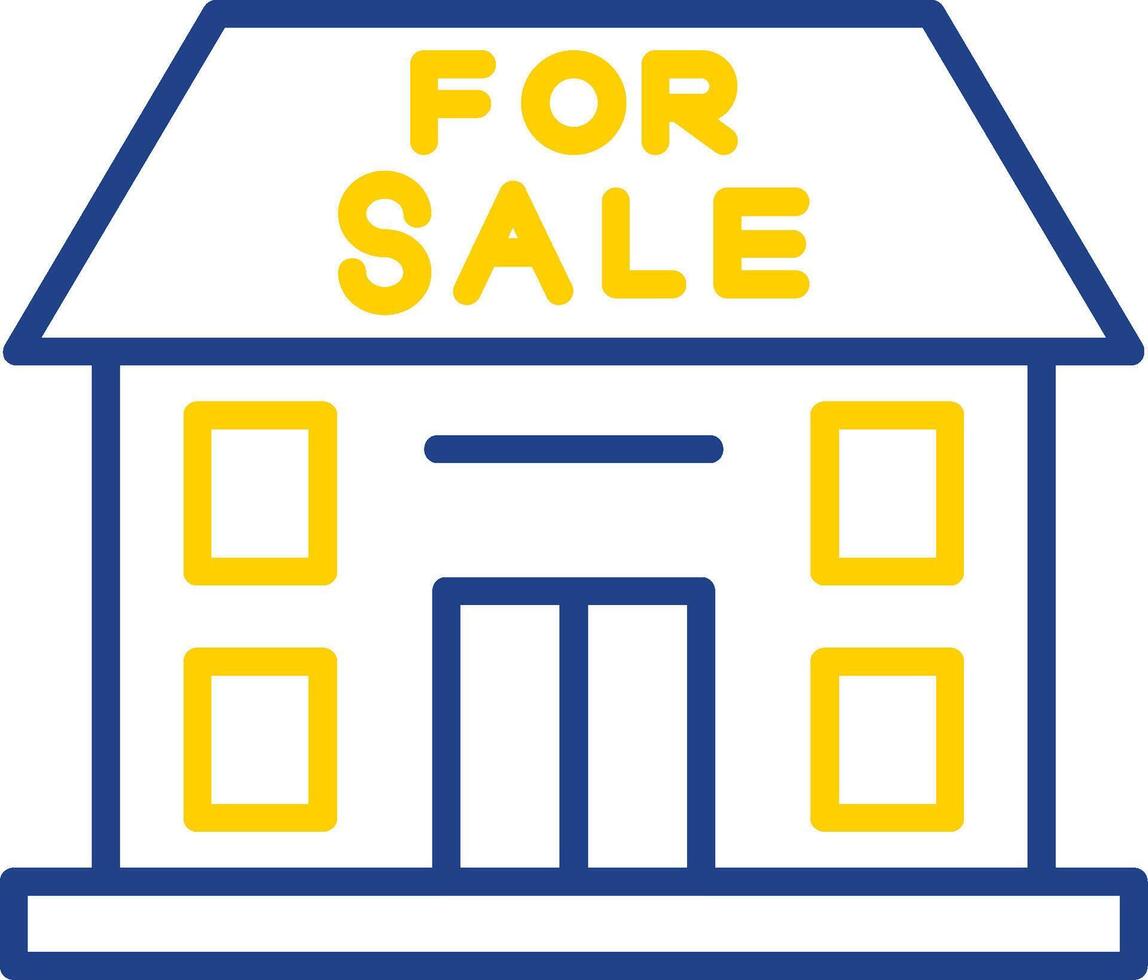 Home For Sale Line Two Colour Icon Design vector