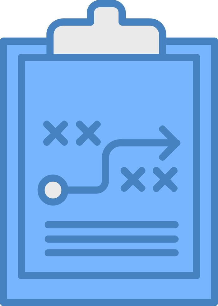 Tactics Line Filled Blue Icon vector