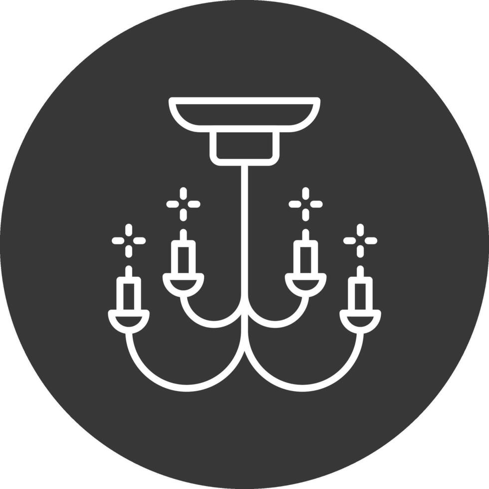 Chandelier Line Inverted Icon Design vector