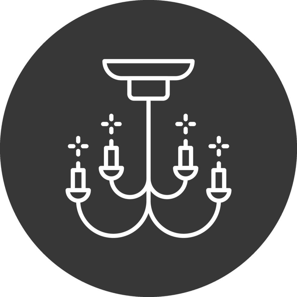 candelabro línea invertido icono diseño vector