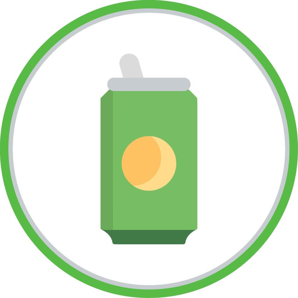 Soda Can Flat Circle Icon vector