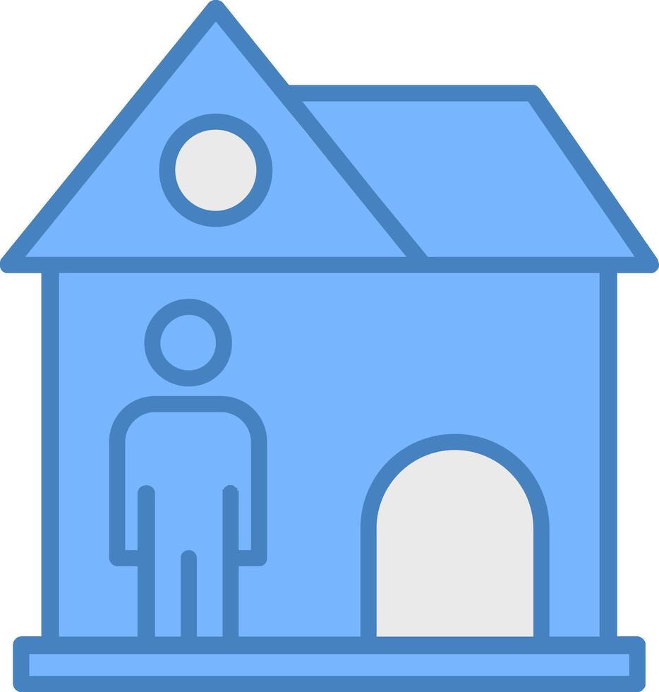 Landlord Line Filled Blue Icon vector