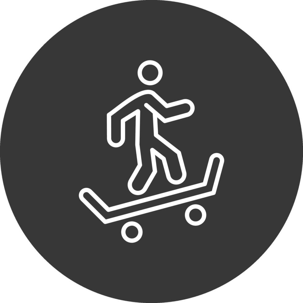 Skateboarding Line Inverted Icon Design vector