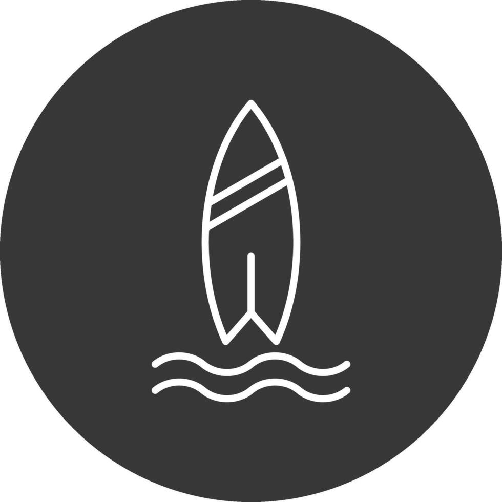 Surf Line Inverted Icon Design vector