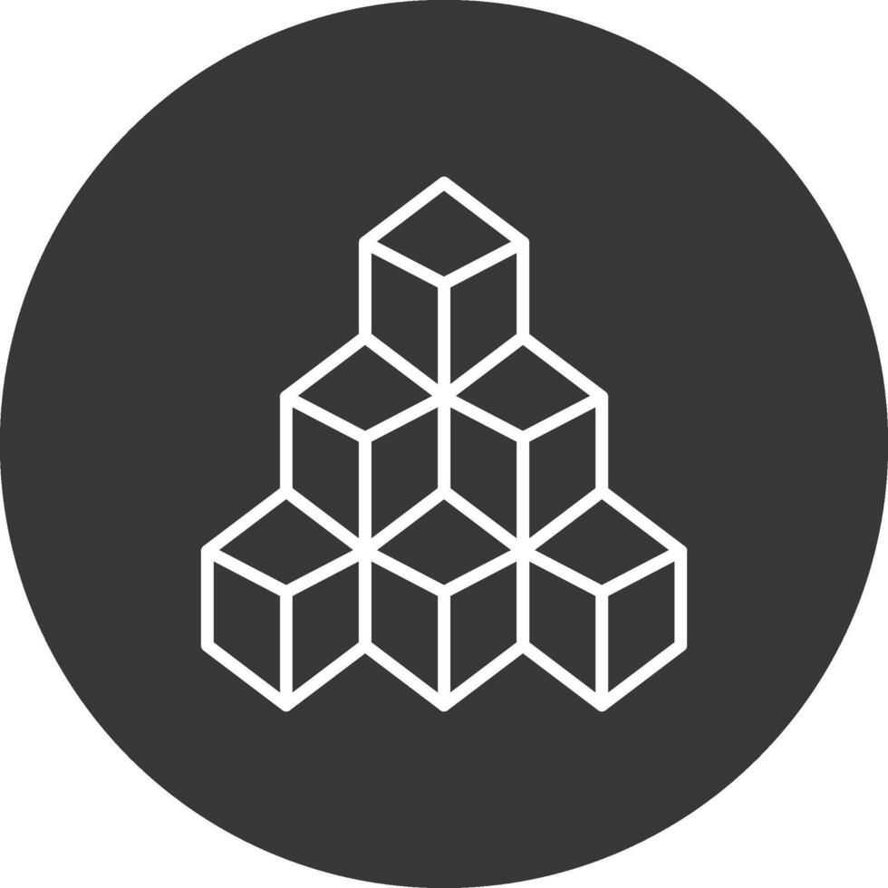 Blocks Line Inverted Icon Design vector