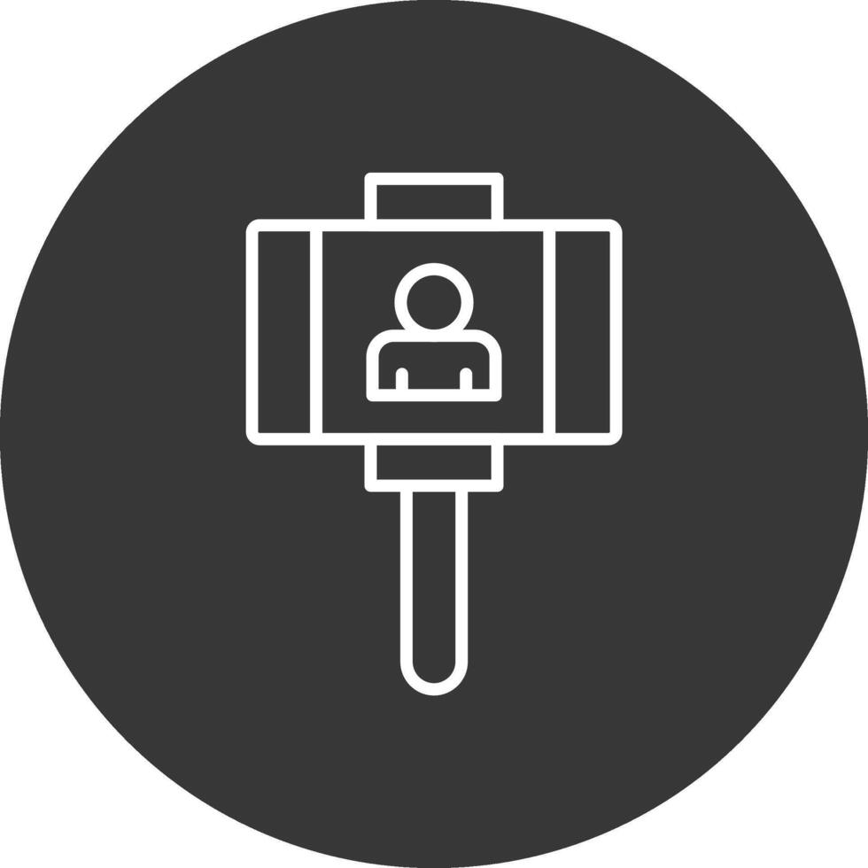 Vlogger Line Inverted Icon Design vector