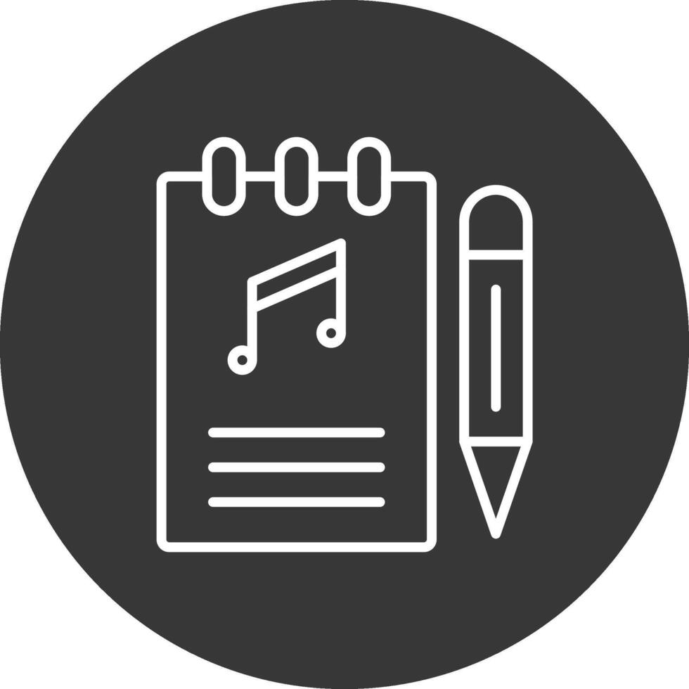 Songwriter Line Inverted Icon Design vector