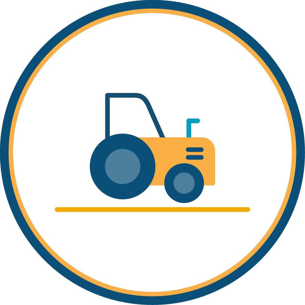 Tractor Flat Circle Icon vector