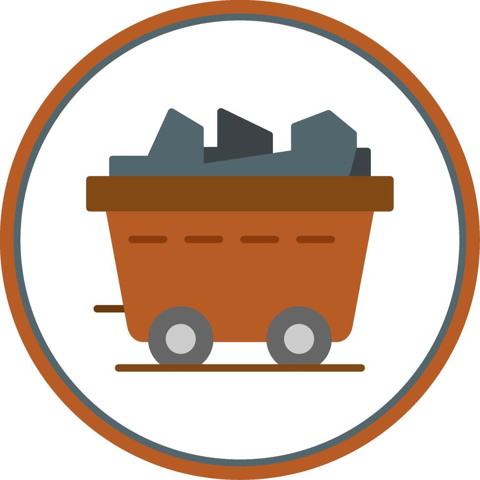 Coal Flat Circle Icon vector