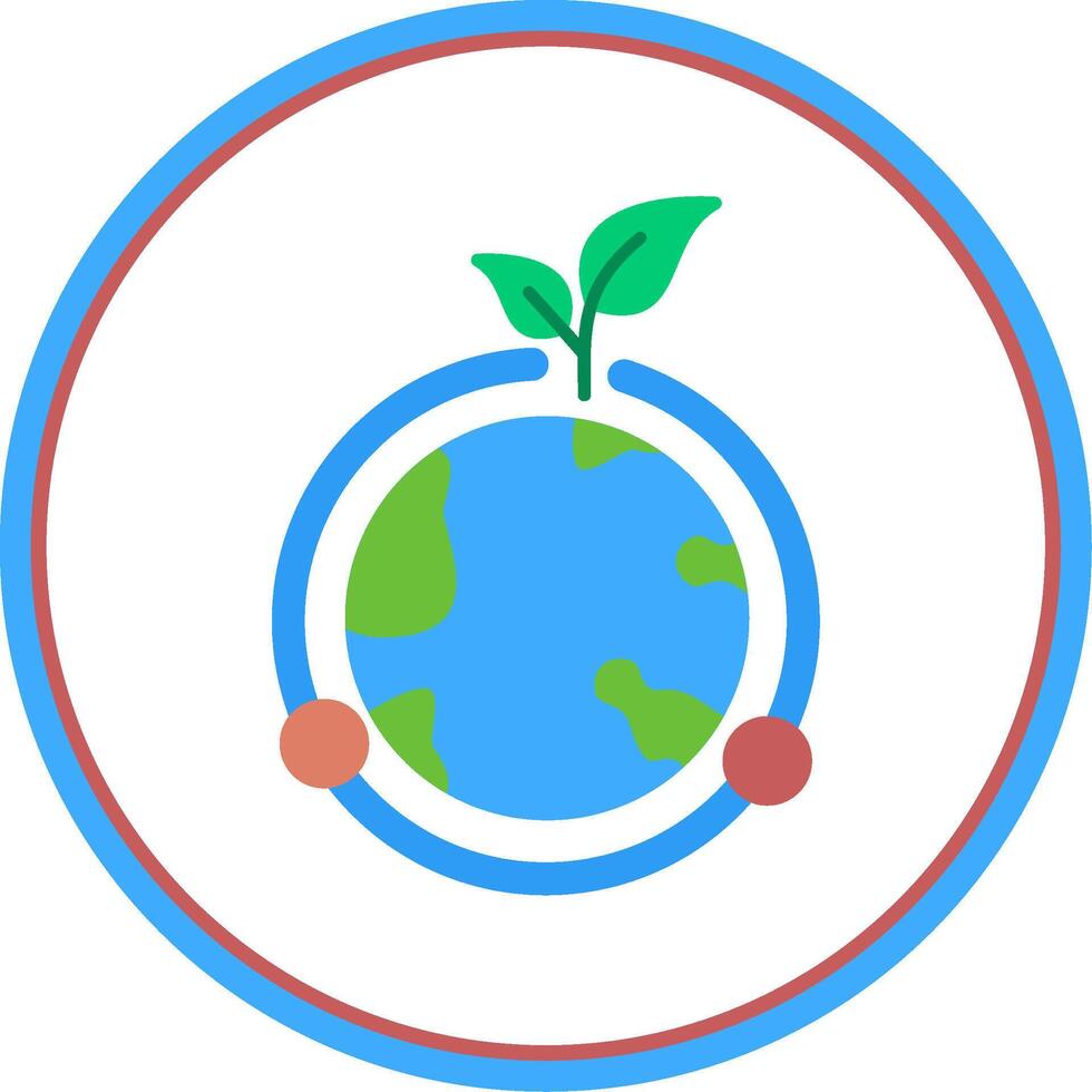 Ozone Layer Flat Circle Icon vector
