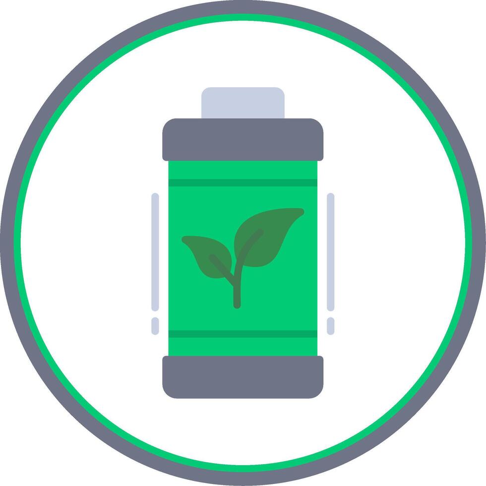 Eco Battery Flat Circle Icon vector