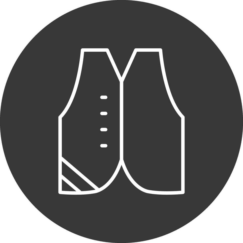 Waistcoat Line Inverted Icon Design vector