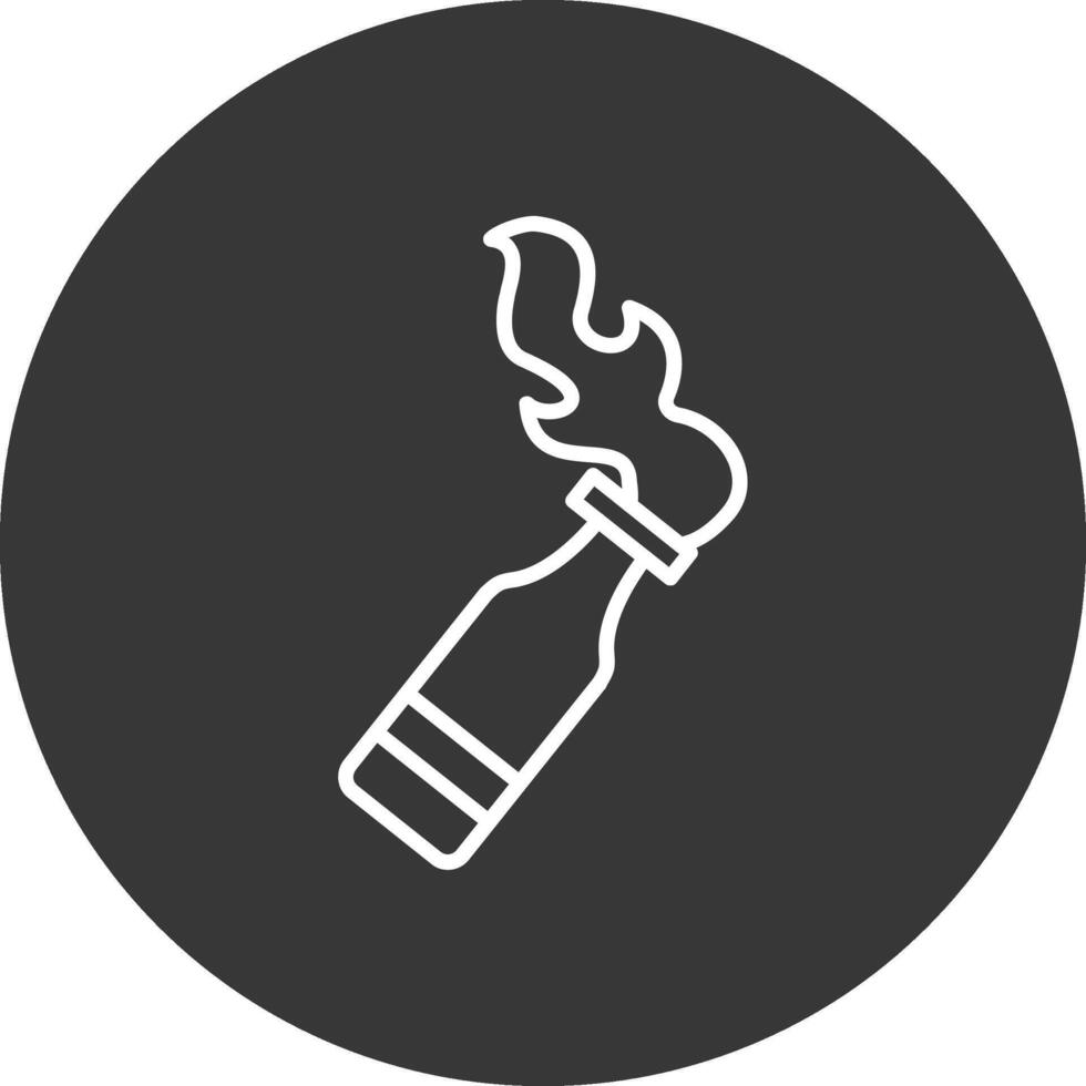 Bottle Line Inverted Icon Design vector