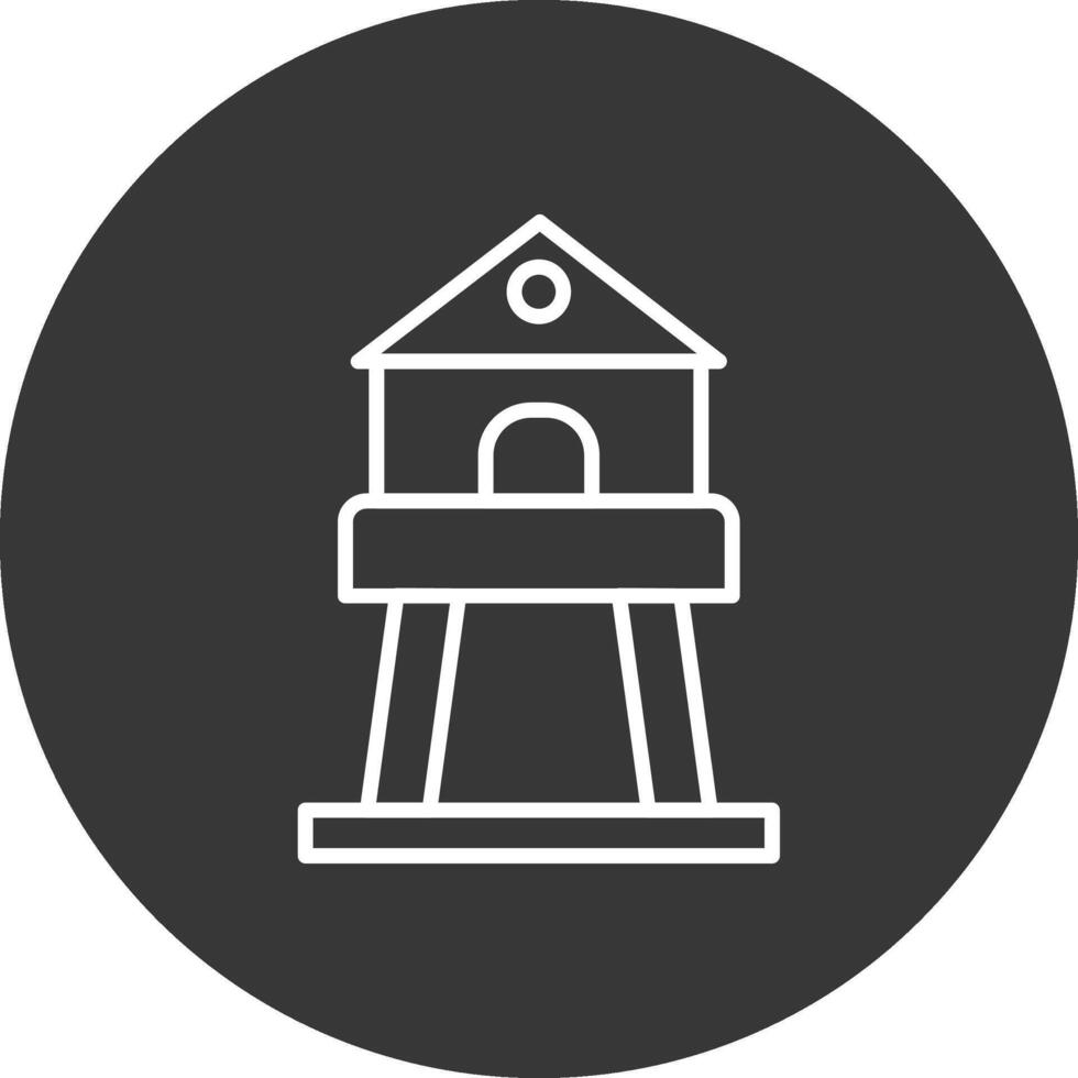 Tower Line Inverted Icon Design vector