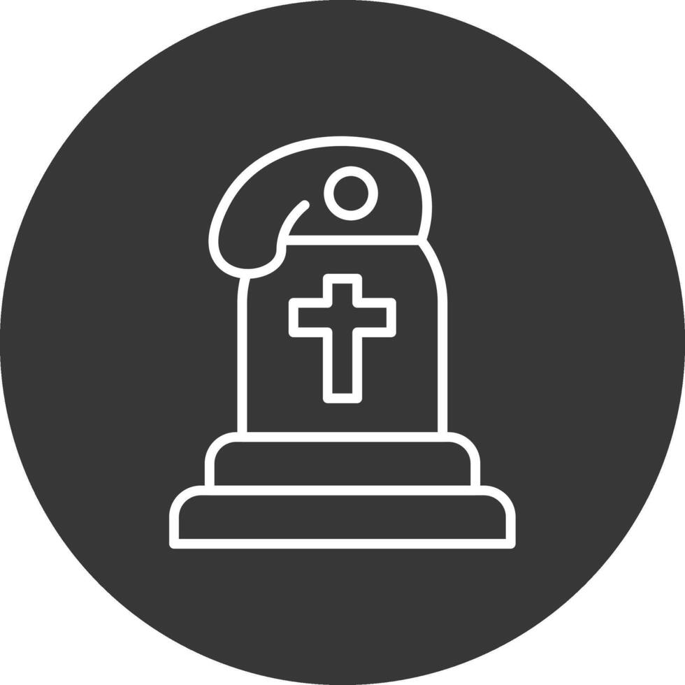 Grave Line Inverted Icon Design vector