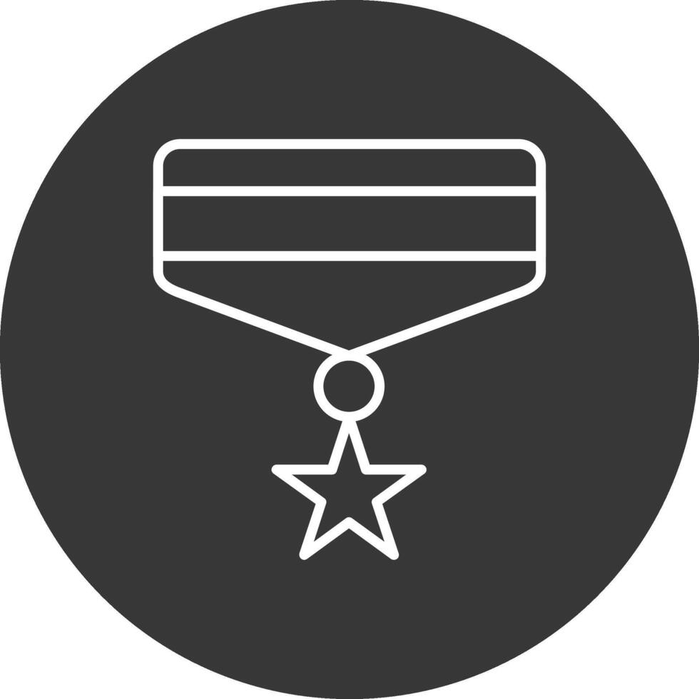medalla línea invertido icono diseño vector